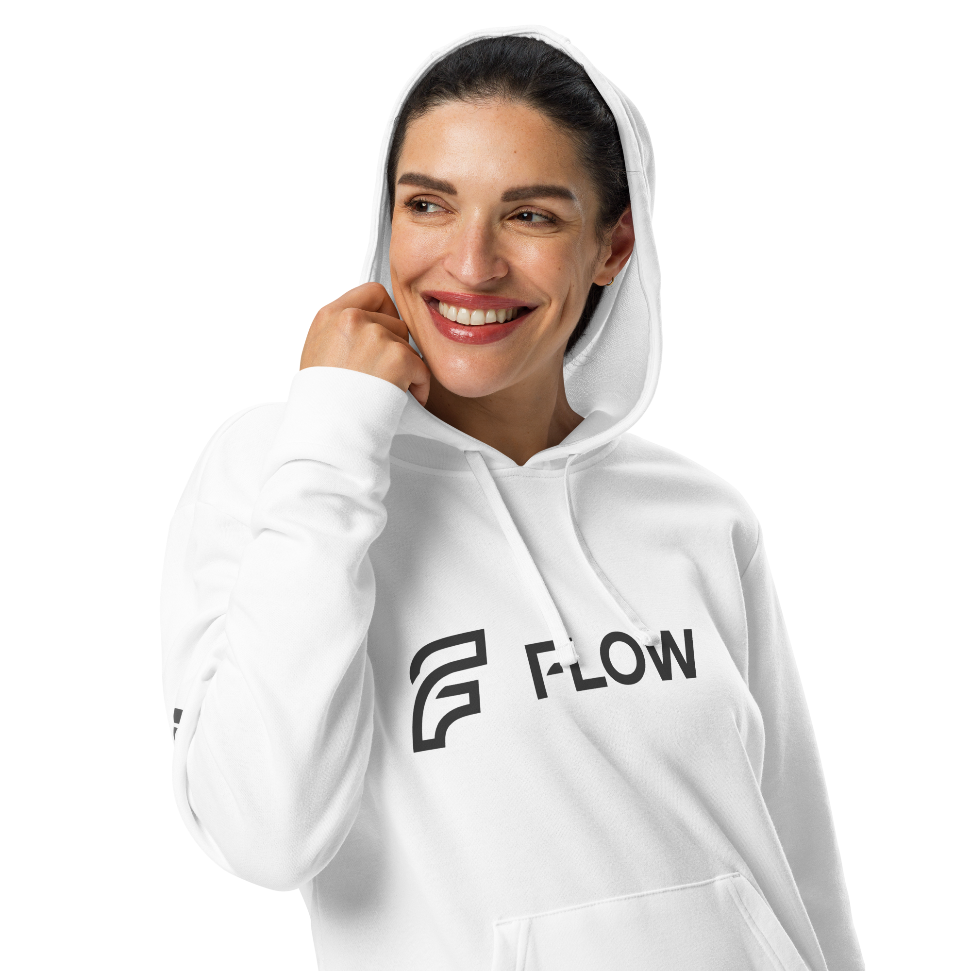 FLOW X ADIDAS RELAXED FIT HOODIE » WHITE HIGH CONTRAST